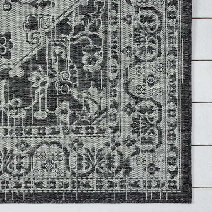 Alfresco 424 Slate Indoor Outdoor Indoor/Outdoor, Flatweave Hallway Runner