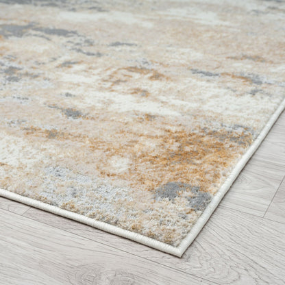 Amber 187 Taupe Abstract, Geometric Hallway Runner