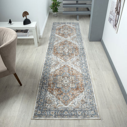 Easy 370 Aqua Transitional Hallway Runner