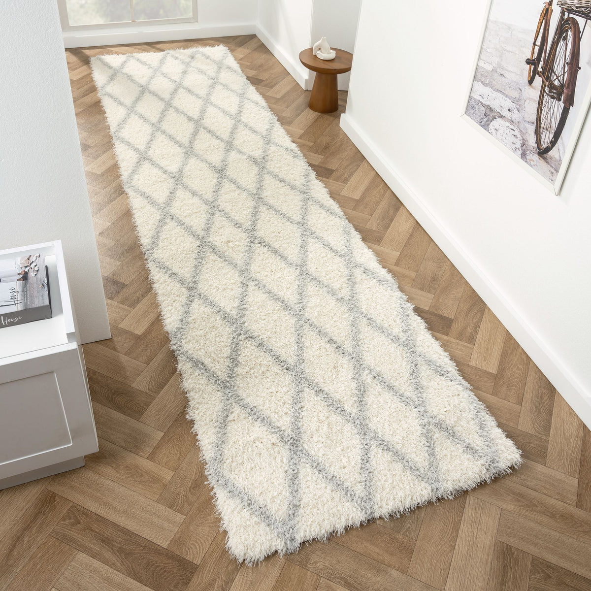 Plushy 388 Sand Shaggy Hallway Runner