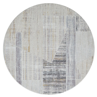 Easton 468 Slate Abstract, Transitional Round Rug