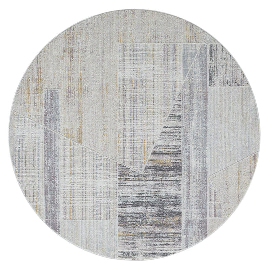 Easton 468 Slate Abstract, Transitional Round Rug