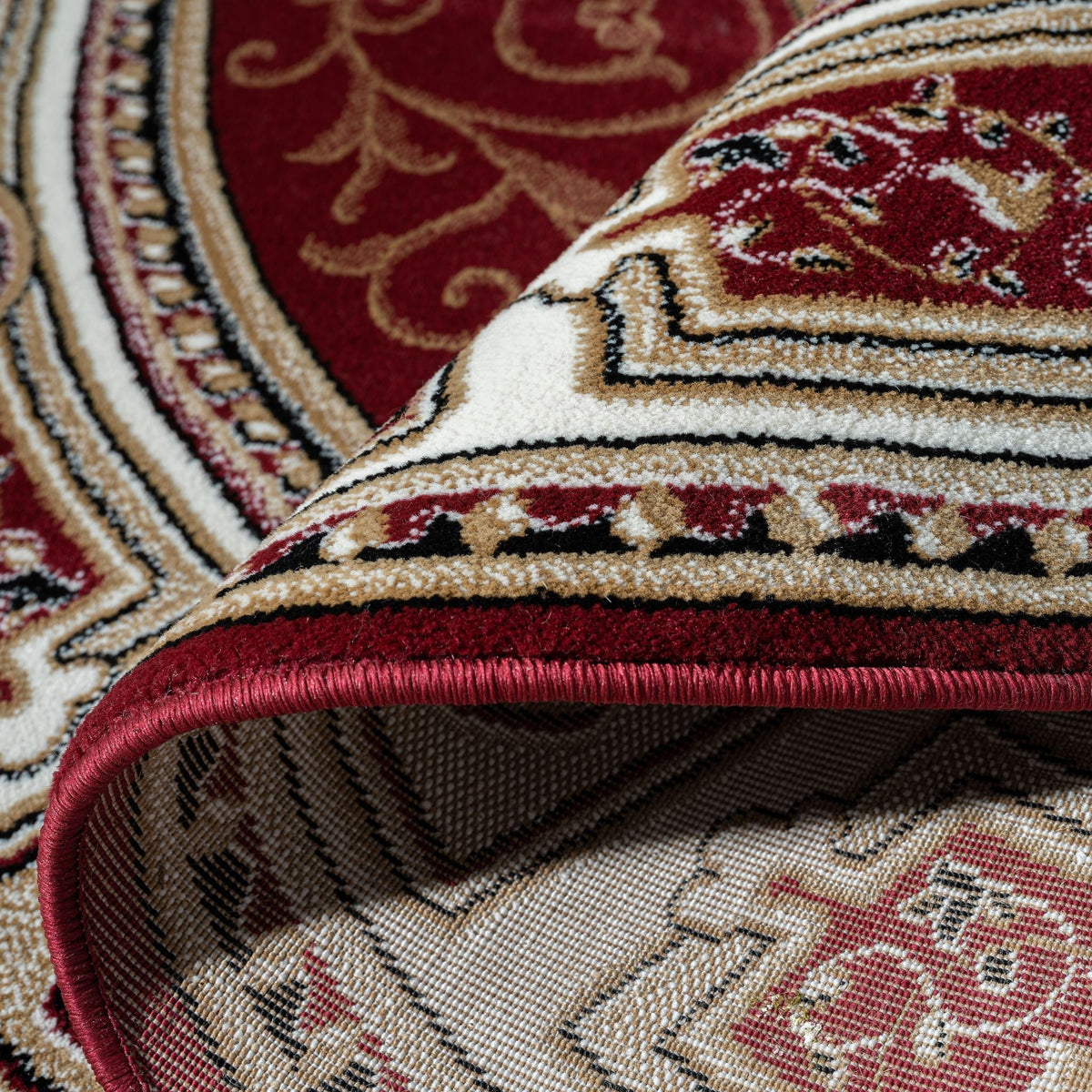 Estate 511 Red Traditional, Classic Round Rug