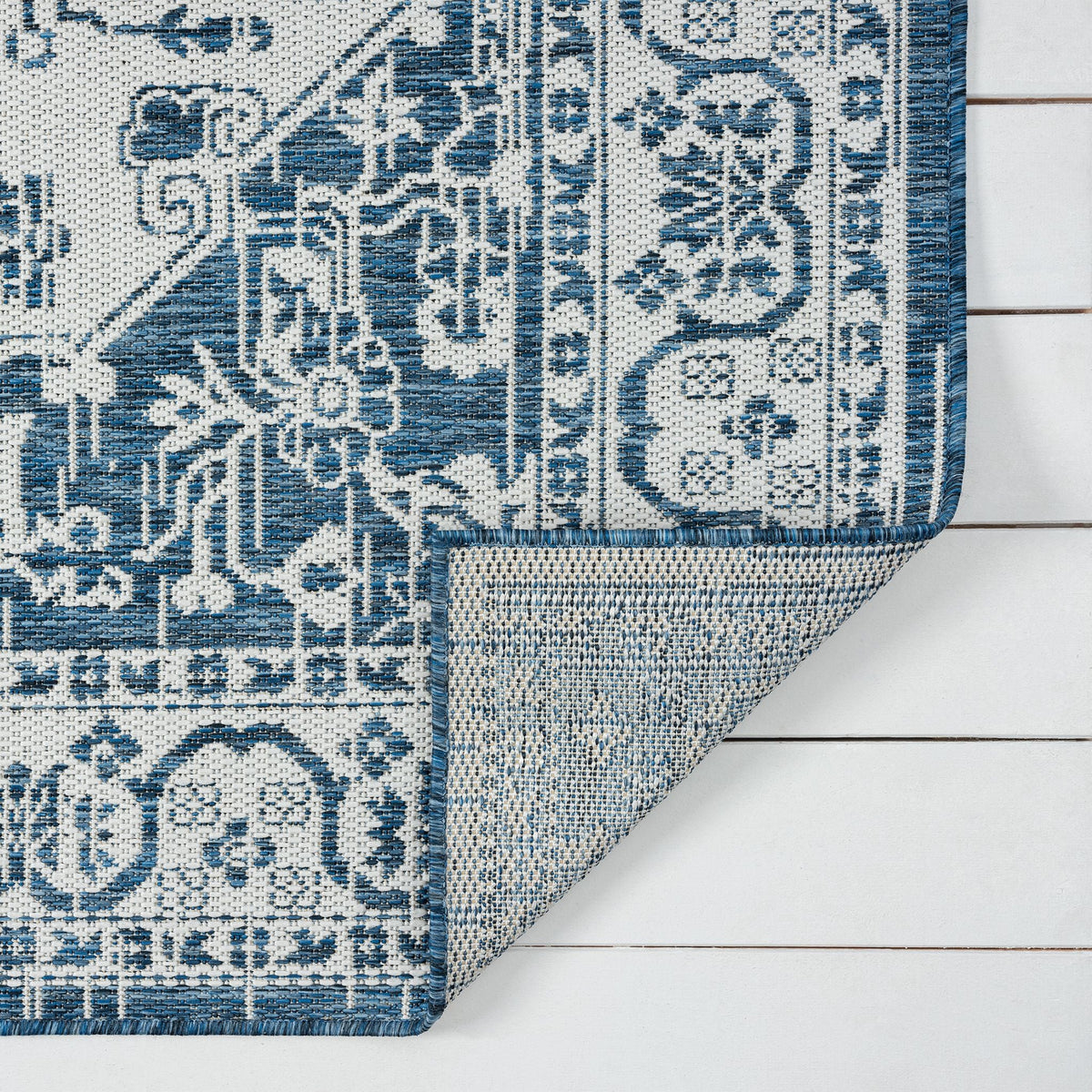 Patio 455 Denim Indoor Outdoor Indoor/Outdoor, Flatweave Rug