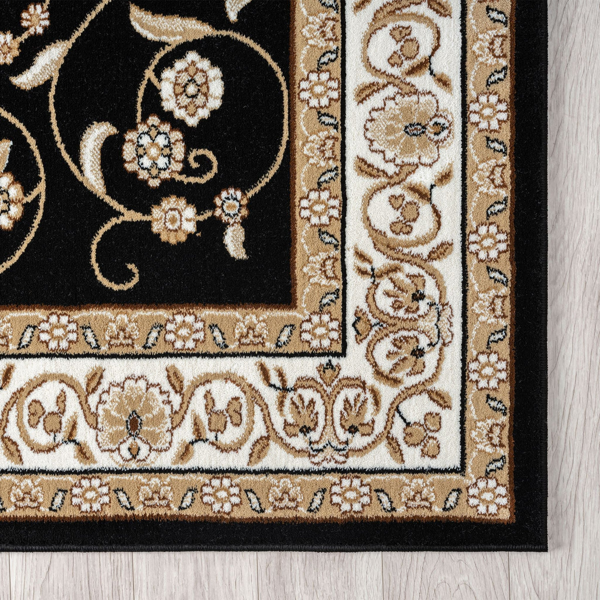 Estate 512 Black Traditional, Classic Hallway Runner
