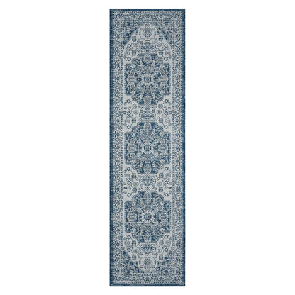 Patio 455 Denim Indoor Outdoor Indoor/Outdoor, Flatweave Hallway Runner