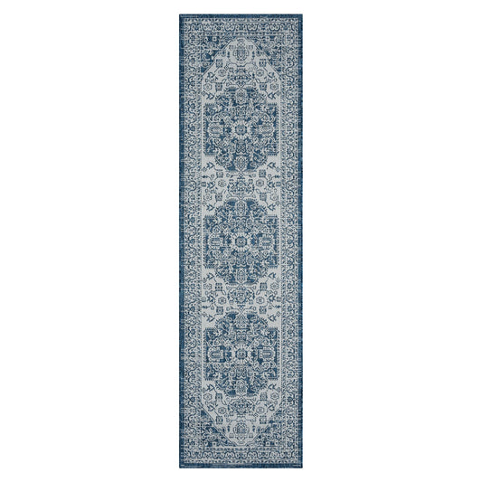 Patio 455 Denim Indoor Outdoor Indoor/Outdoor, Flatweave Hallway Runner