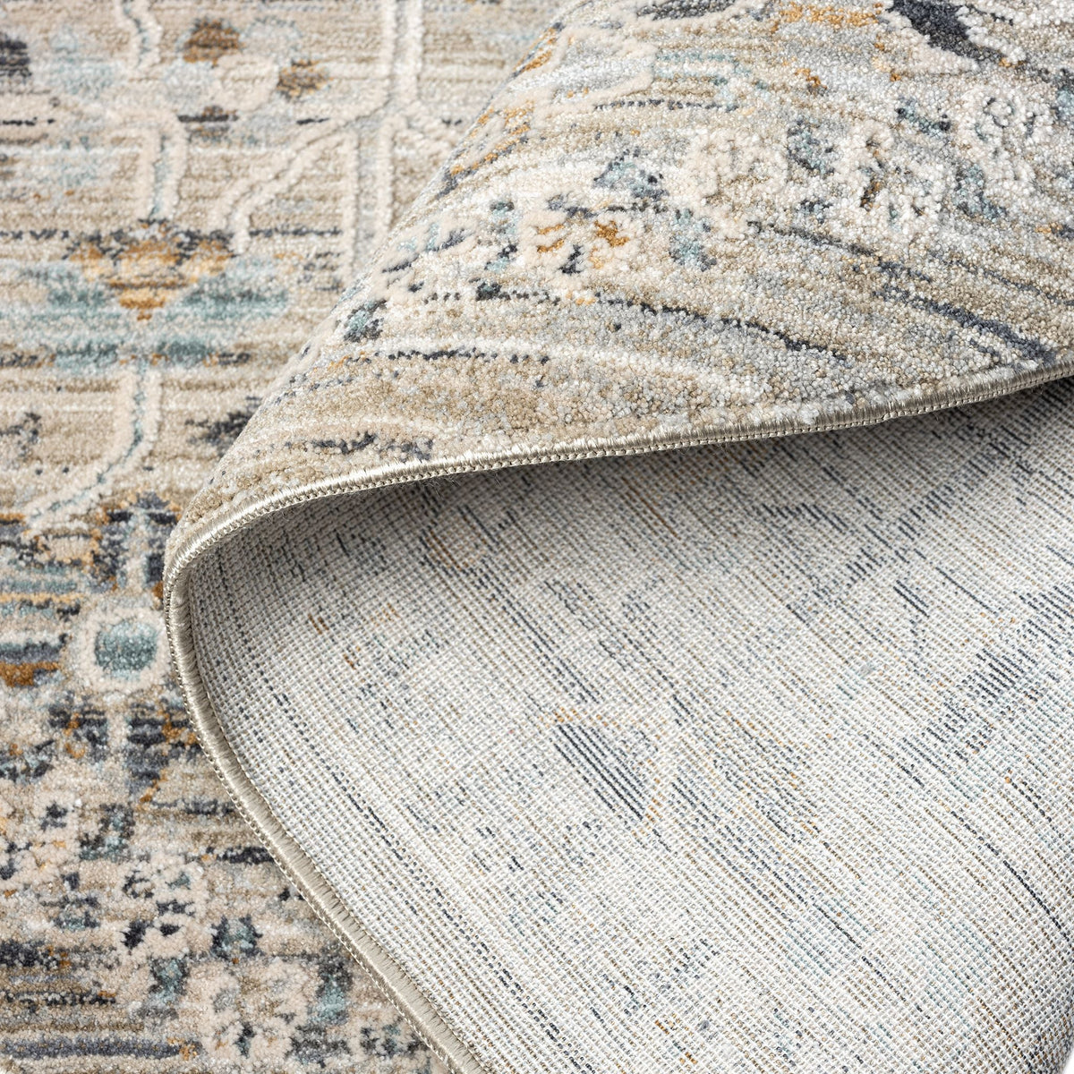 Aubrey 6755 Taupe Abstract, Traditional Round Rug