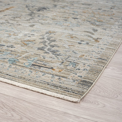 Aubrey 6755 Taupe Abstract, Traditional Hallway Runner