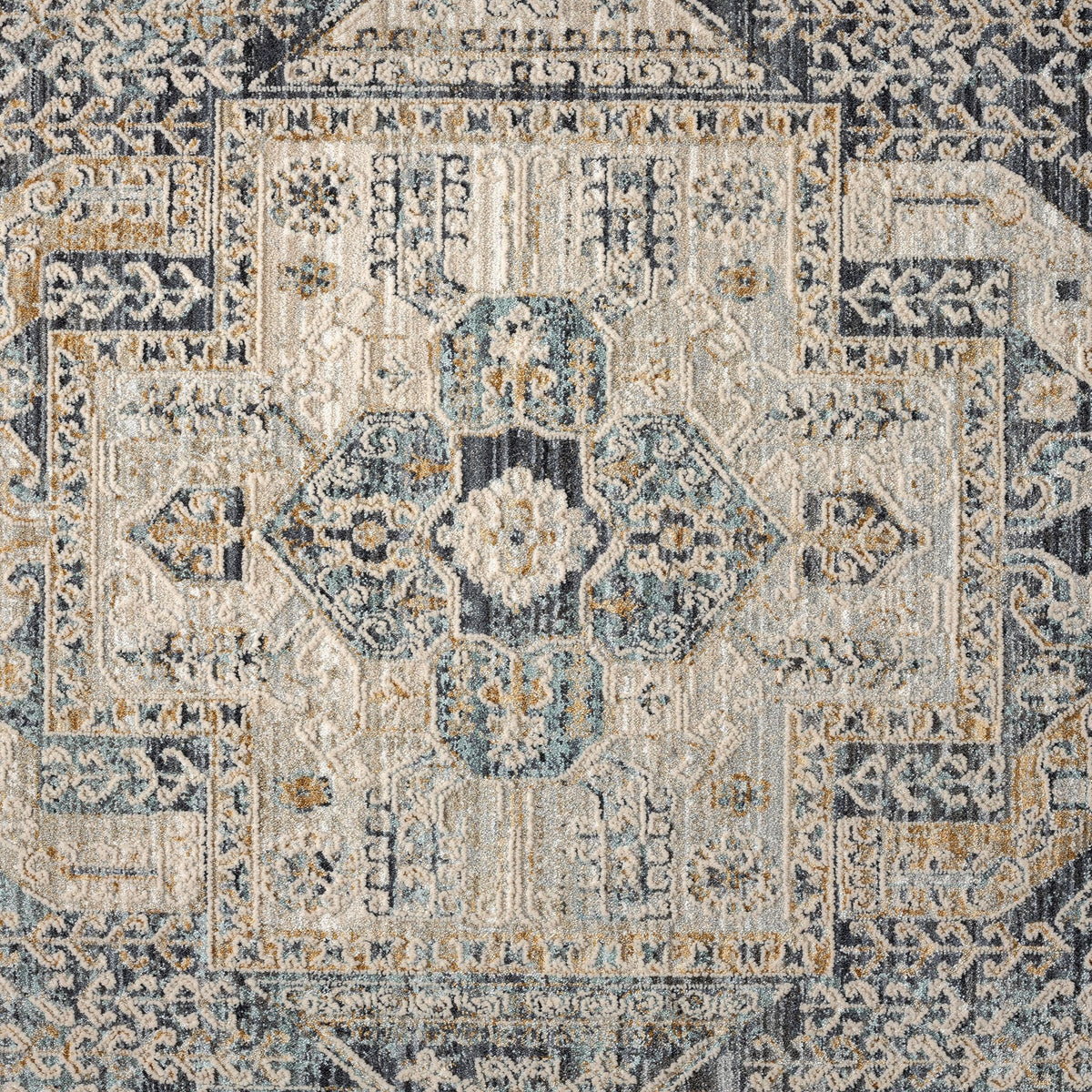 Aubrey 6752 Charcoal Abstract, Traditional Hallway Runner