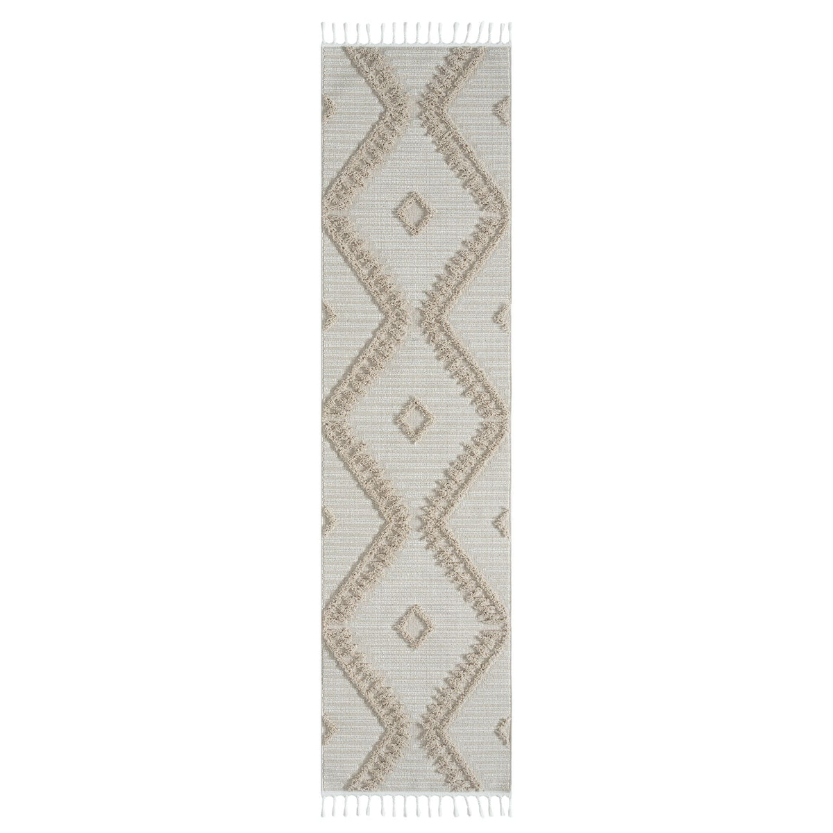 Cottage 545 Taupe Geometric Hallway Runner