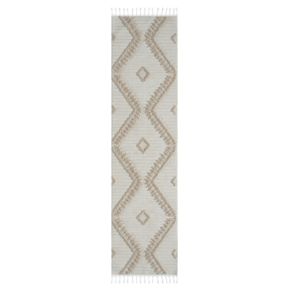 Cottage 545 Taupe Geometric Hallway Runner