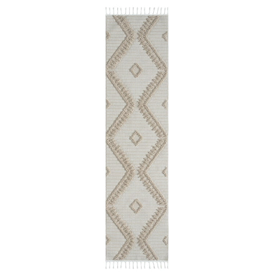 Cottage 545 Taupe Geometric Hallway Runner