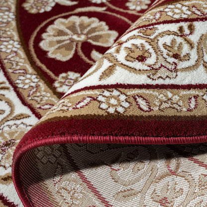 Estate 512 Red Traditional, Classic Round Rug