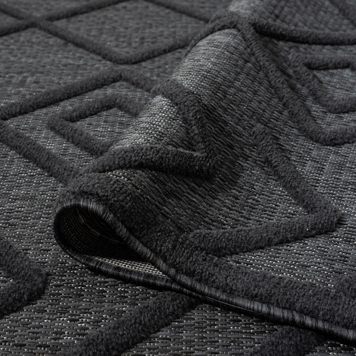 Calm 416 Charcoal Geometric Rug