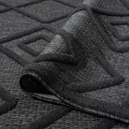 Calm 416 Charcoal Geometric Rug