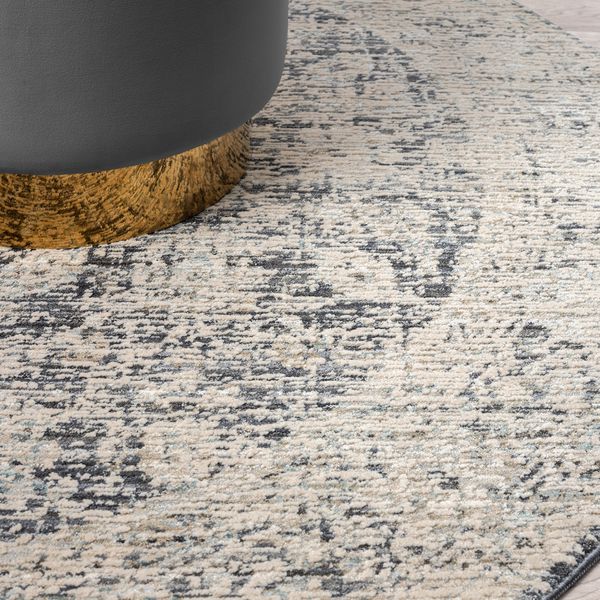 Aubrey 6739 Charcoal Abstract, Traditional Round Rug
