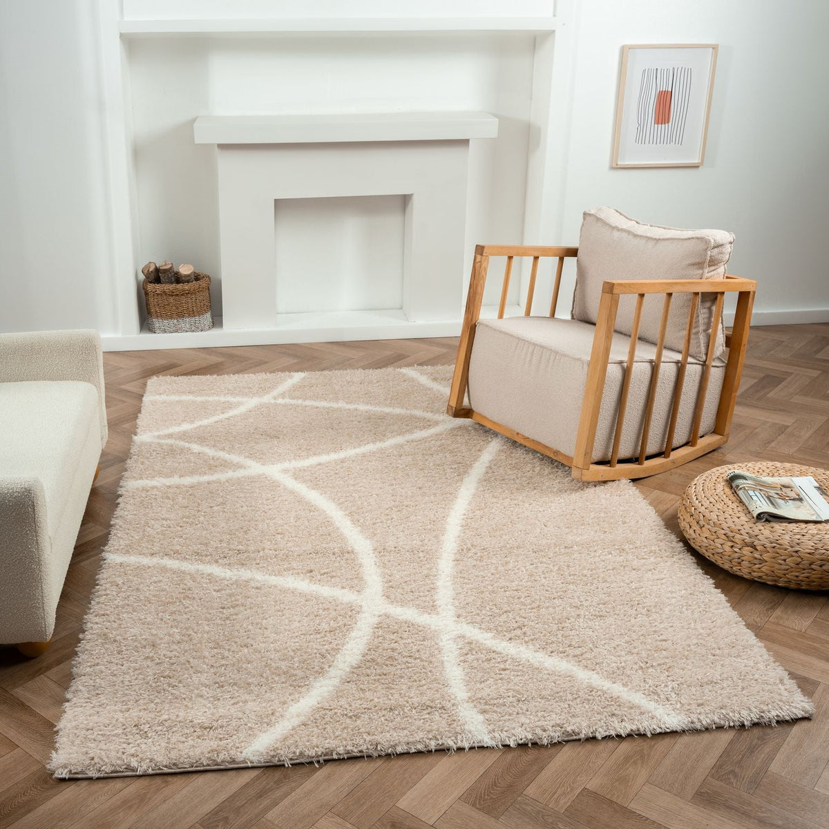 Plushy 382 Fawn Shaggy Rug