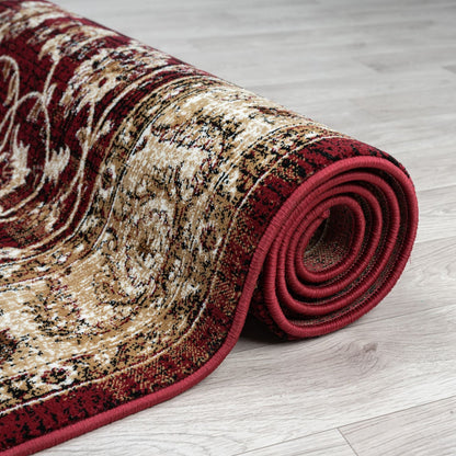 Royal 527 Red Traditional, Classic Hallway Runner