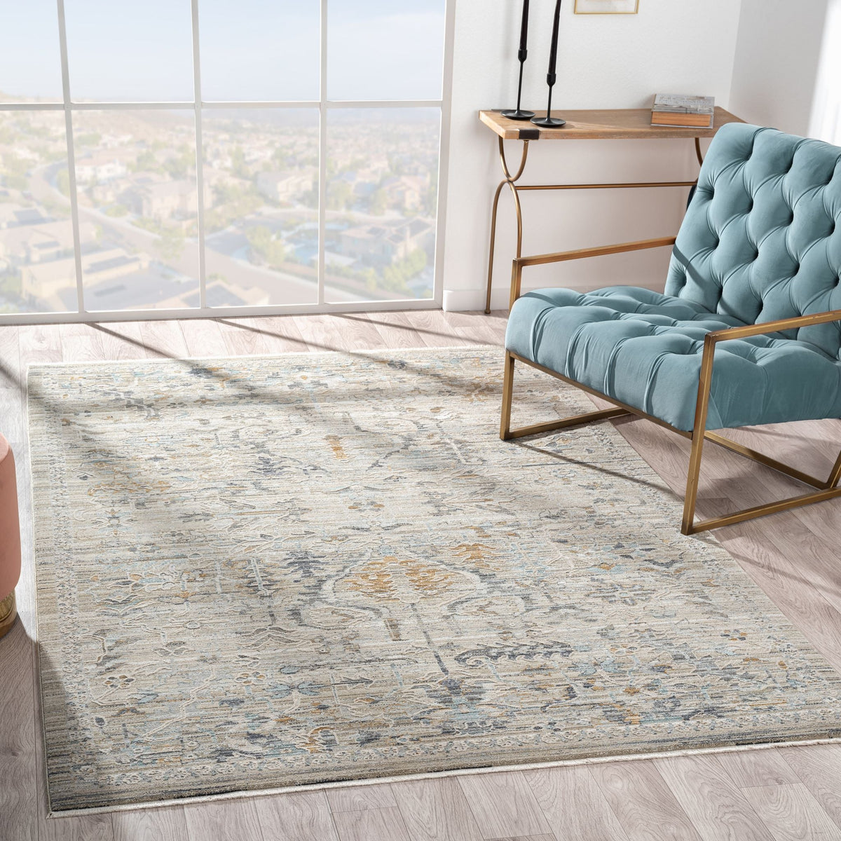 Aubrey 6755 Taupe Abstract, Traditional Rug