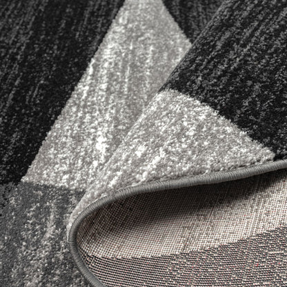 Adore 2301 Grey Abstract Round Rug
