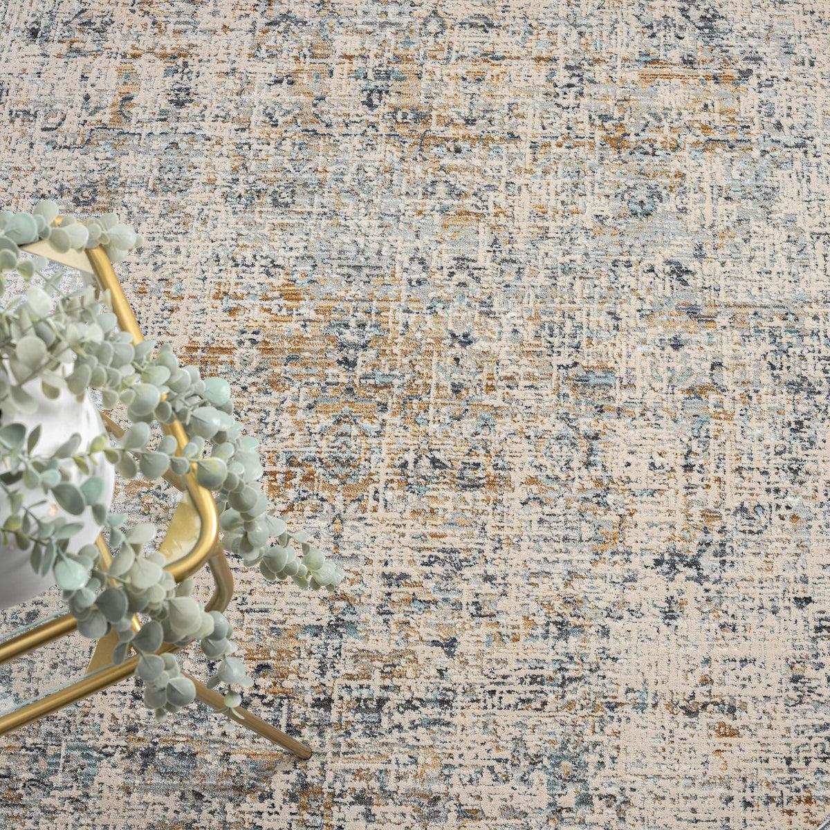 Aubrey 6738 Sand Abstract, Traditional Round Rug