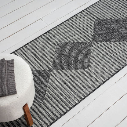 Alfresco 425 Ebony Indoor Outdoor Indoor/Outdoor, Flatweave Hallway Runner