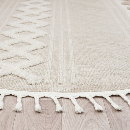 Cottage 542 Fawn Geometric Round Rug