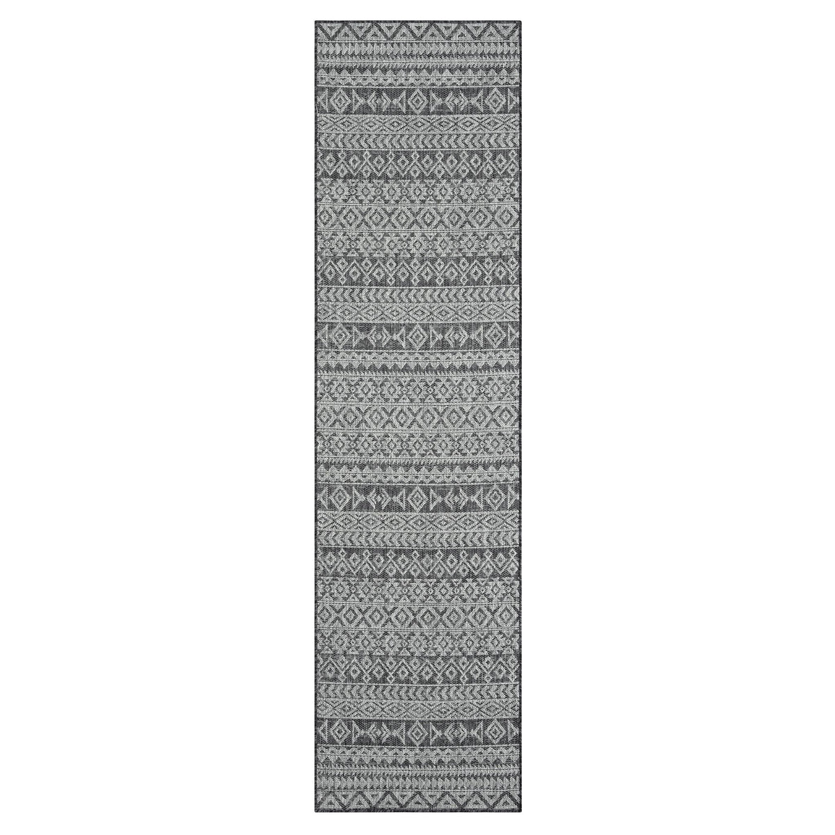 Alfresco 421 Charcoal Indoor Outdoor Indoor/Outdoor, Flatweave Hallway Runner