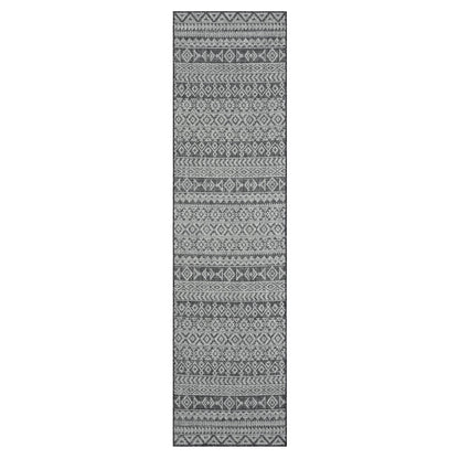Alfresco 421 Charcoal Indoor Outdoor Indoor/Outdoor, Flatweave Hallway Runner