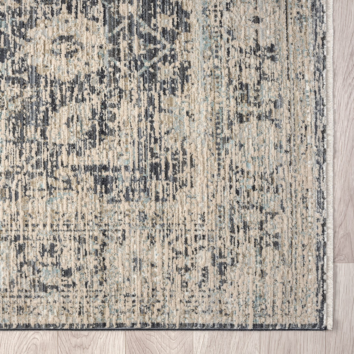 Aubrey 6739 Charcoal Abstract, Traditional Hallway Runner
