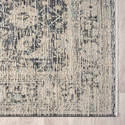 Aubrey 6739 Charcoal Abstract, Traditional Hallway Runner