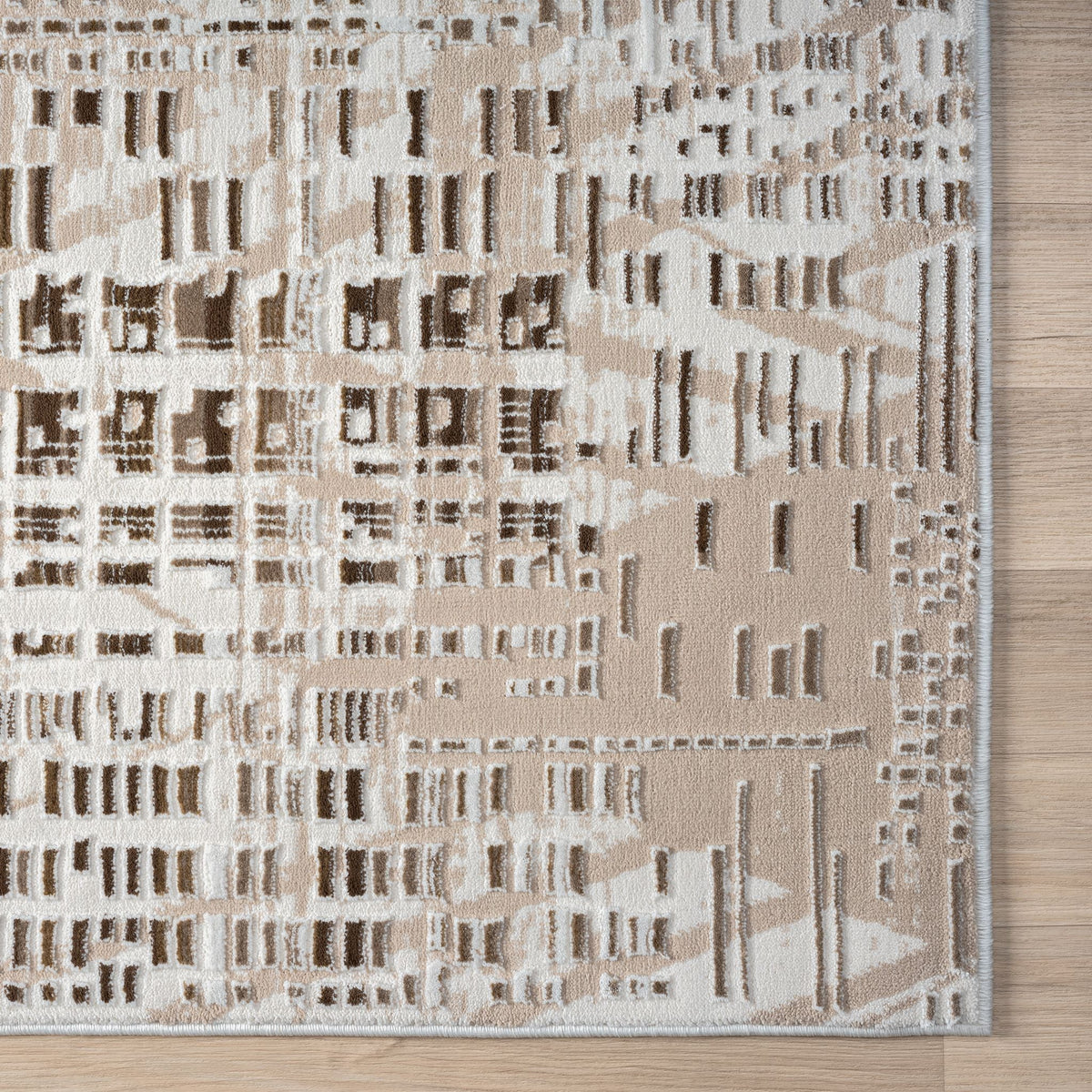 Fable 473 Taupe Abstract, Modern Rug