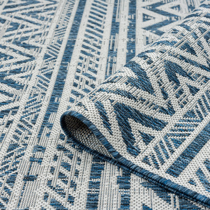 Patio 453 Frost Indoor Outdoor Indoor/Outdoor, Flatweave Hallway Runner