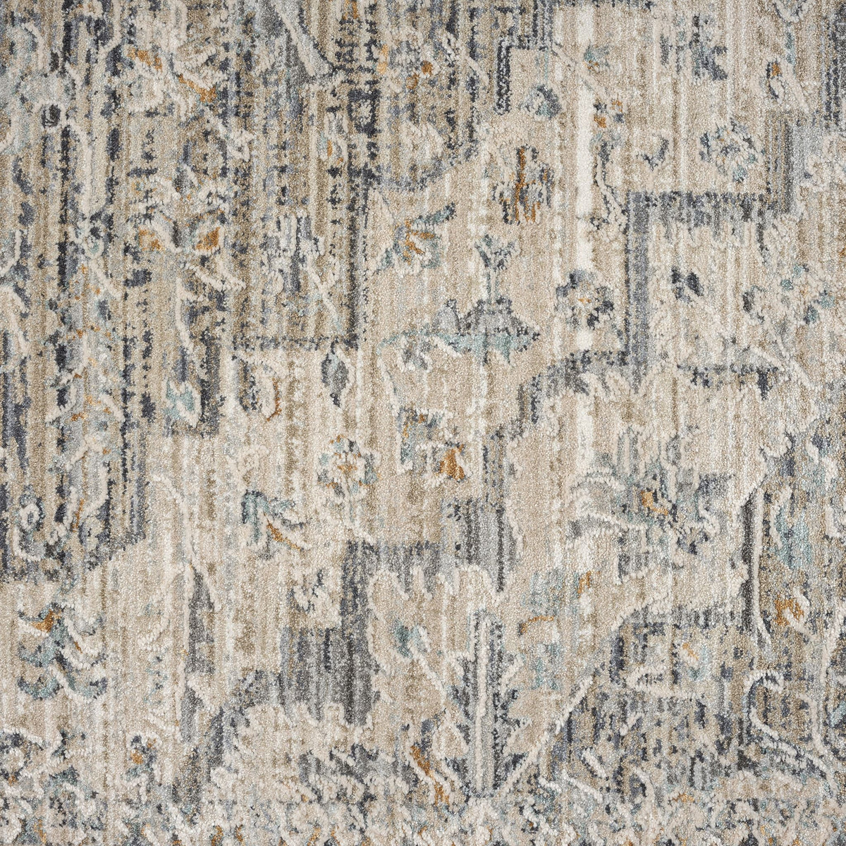Aubrey 6753 Taupe Abstract, Traditional Hallway Runner