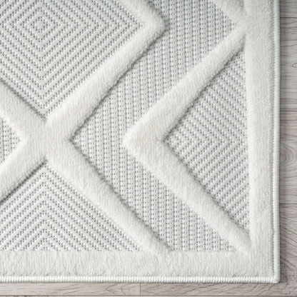 Calm 417 Pearl Geometric Rug