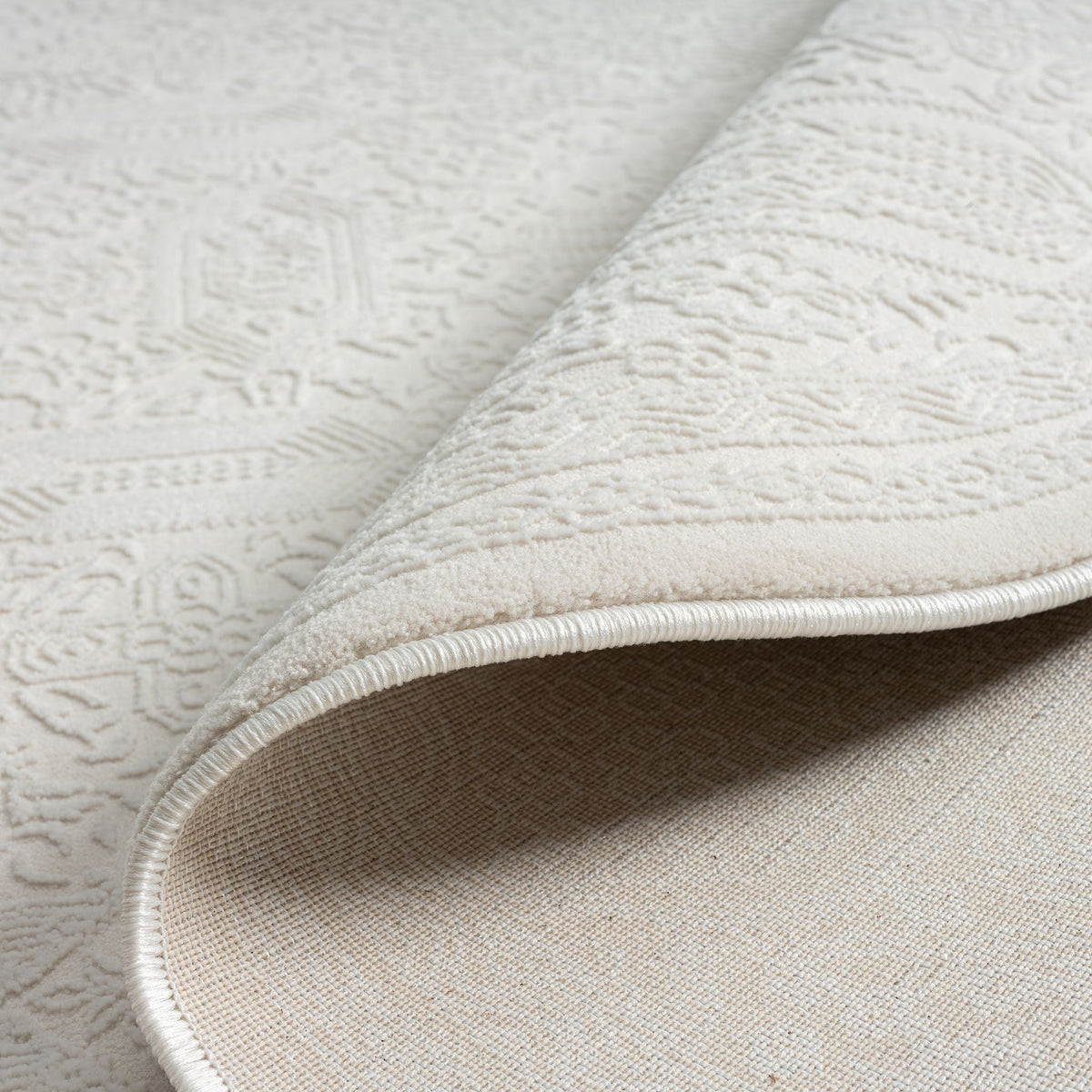 Fable 471 Ivory Abstract, Modern Round Rug