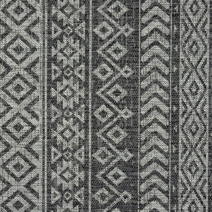 Alfresco 421 Charcoal Indoor Outdoor Indoor/Outdoor, Flatweave Hallway Runner
