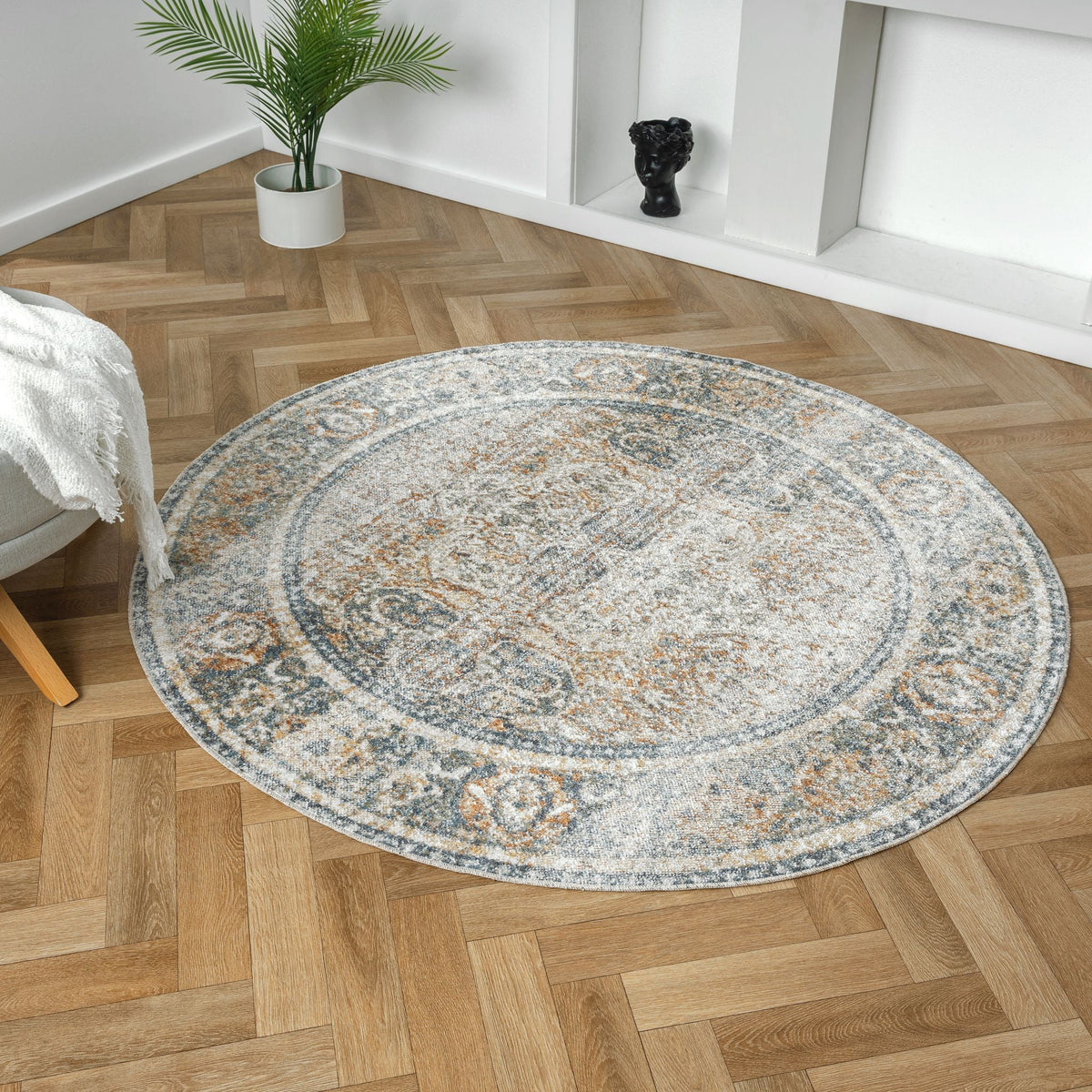 Easy 364 Coral Transitional Round Rug