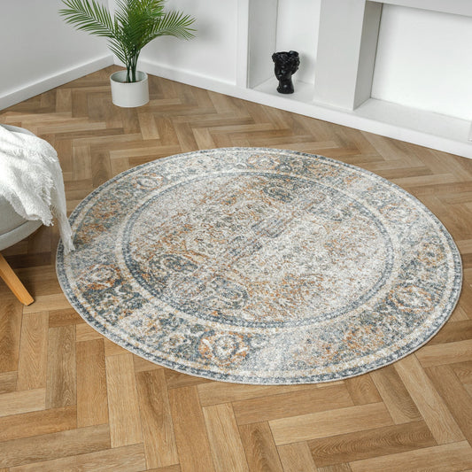 Easy 364 Coral Transitional Round Rug
