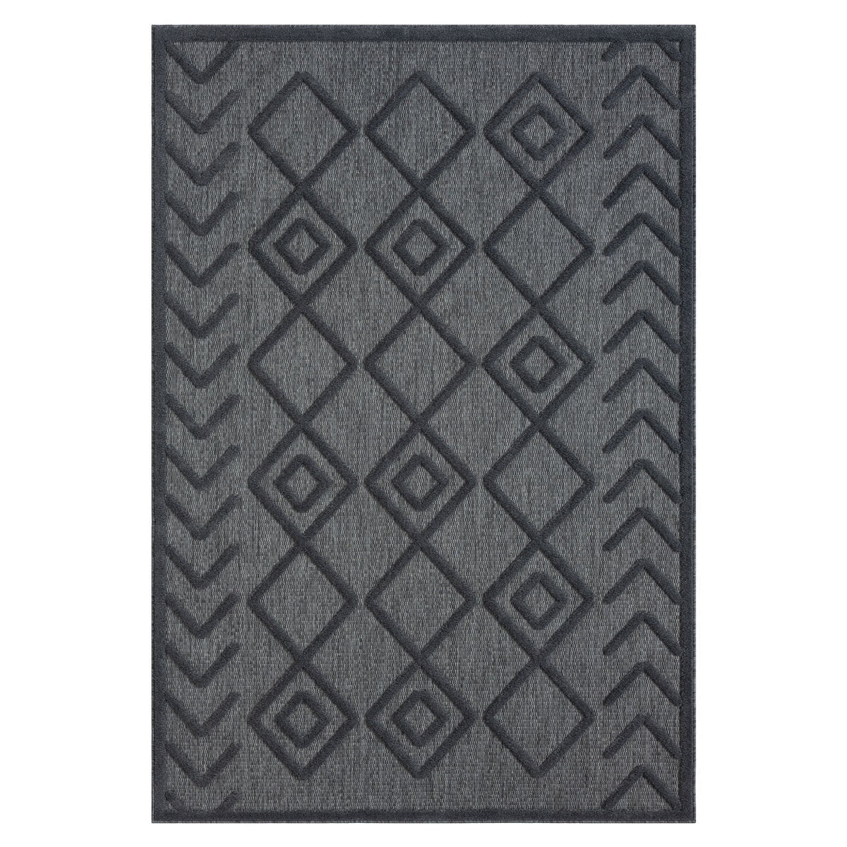 Calm 416 Charcoal Geometric Rug