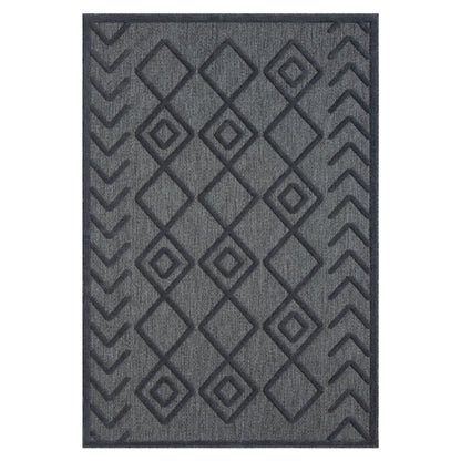 Calm 416 Charcoal Geometric Rug