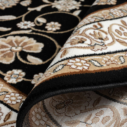Estate 512 Black Traditional, Classic Round Rug