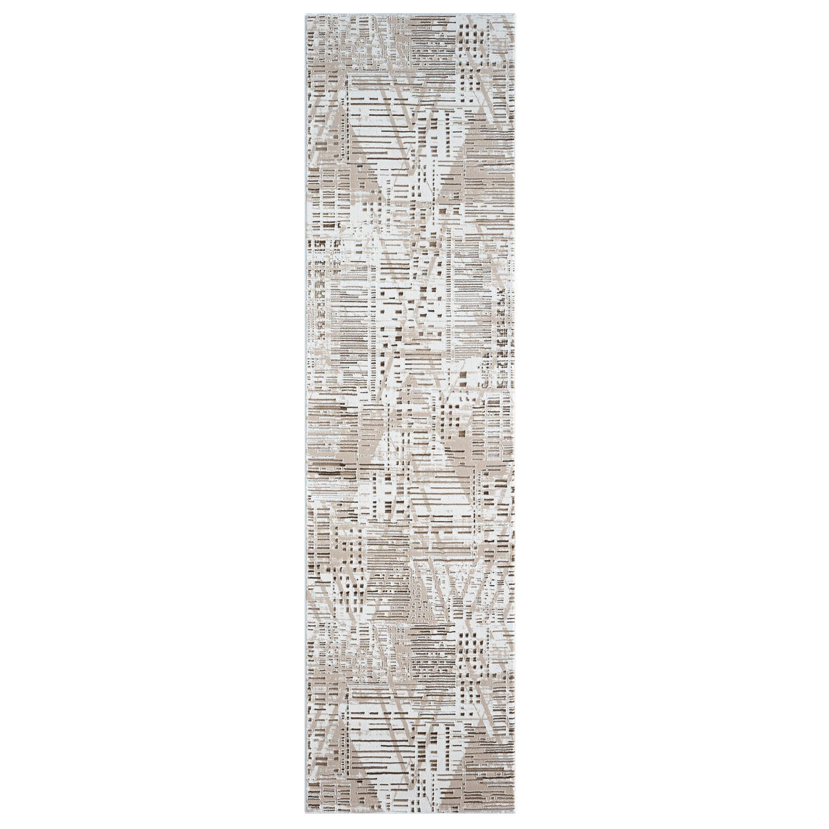 Fable 473 Taupe Abstract, Modern Hallway Runner