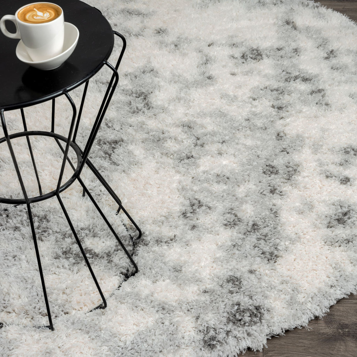 Plushy 389 Ash Shaggy Round Rug