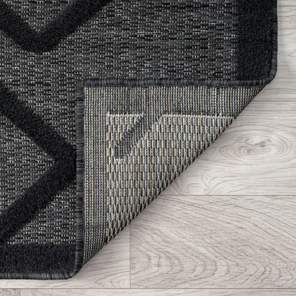 Calm 416 Charcoal Geometric Rug