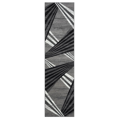 Adore 2317 Grey Abstract Hallway Runner