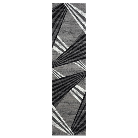 Adore 2317 Grey Abstract Hallway Runner
