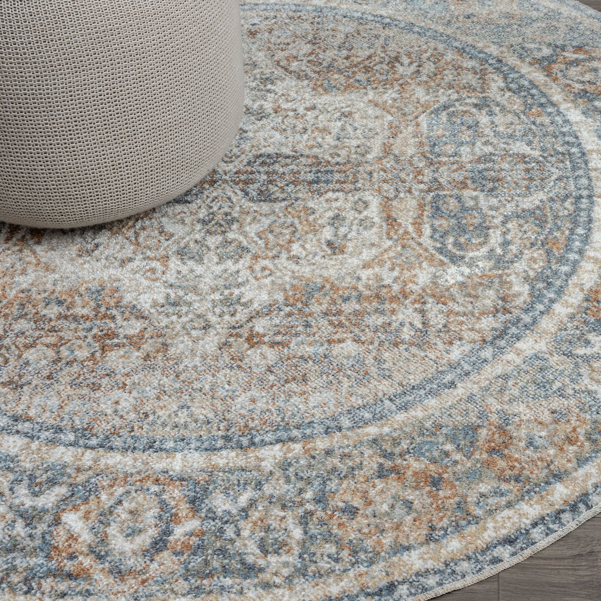 Easy 364 Coral Transitional Round Rug