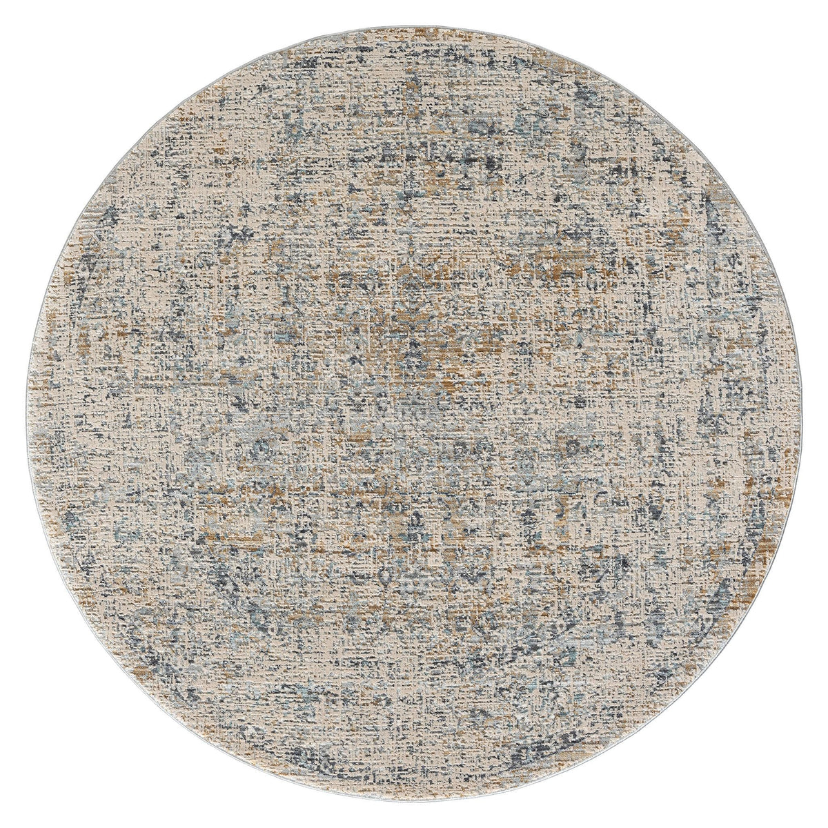 Aubrey 6738 Sand Abstract, Traditional Round Rug